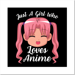 Anime Girl Merch Otaku Gift - Just A Girl Who Loves Anime Posters and Art